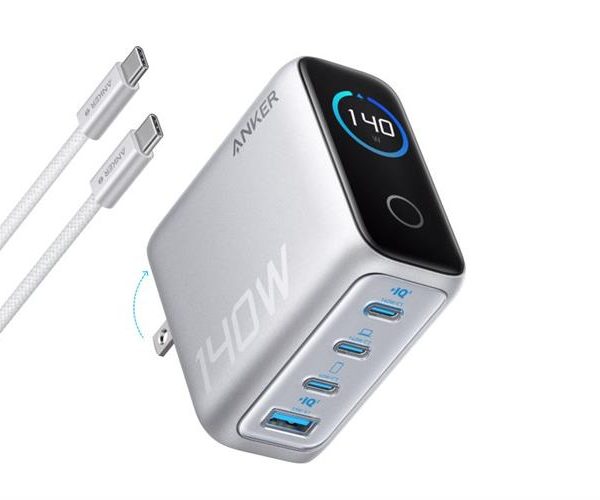 Bộ sạc nhanh 4 cổng 140W Anker Zolo B2697 kèm cáp Type-C to Type-C 1.5m