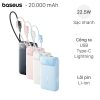 Pin sạc dự phòng Baseus EnerFill FC11 E0027S 20000mAh 22.5W kèm cáp Lightning và Type-C