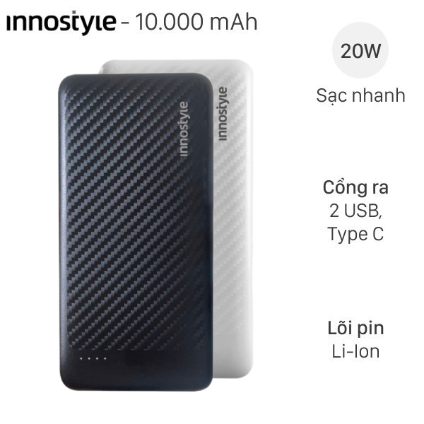 Pin sạc dự phòng Innostyle PowerSmart IP20G2 10000mAh 20W