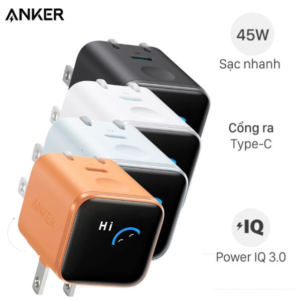 Sạc nhanh Type-C IQ3 45W Anker Nano A121D