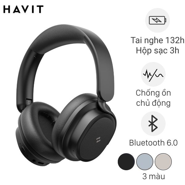 Tai nghe Bluetooth chụp tai HAVIT Space NC01H - Đen