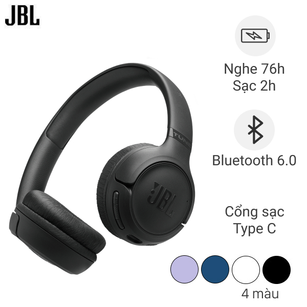 Tai nghe chụp tai JBL Tune 530BT màu Đen