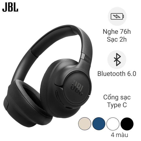 Tai nghe Bluetooth chụp tai JBL Tune 730BT - Đen