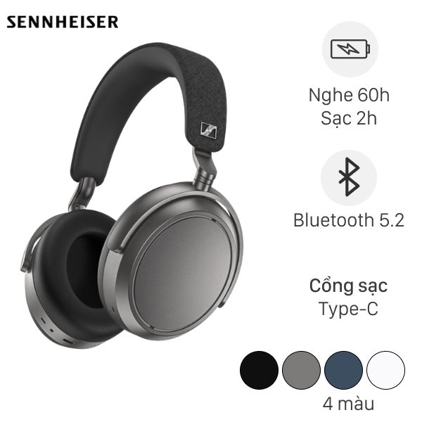 Tai nghe chụp tai Sennheiser Momentum 4 M4AEBT - Ghi đen