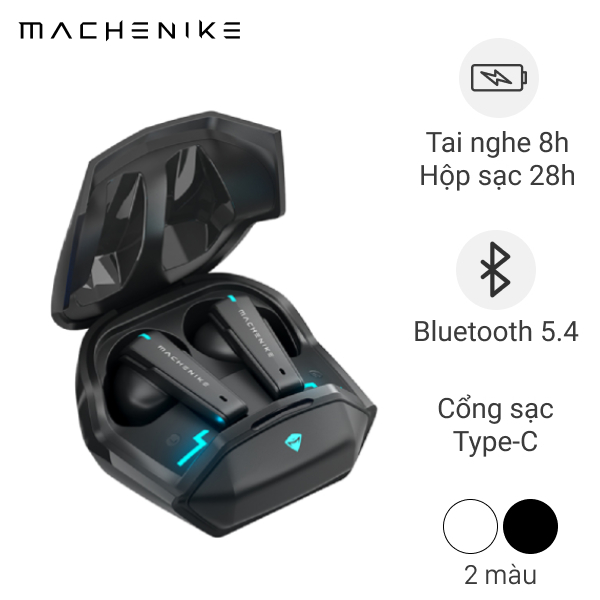 Tai nghe Bluetooth True Wireless Machenike TH60 (Trắng, Đen)