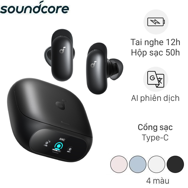 Tai nghe Bluetooth True Wireless Soundcore Liberty 5 Pro D1203 – Đen, Hồng, Trắng, Xanh Dương