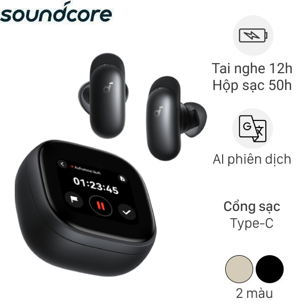 Tai nghe Bluetooth True Wireless Soundcore Liberty 5 Pro Max D1204 (Vàng, Đen)
