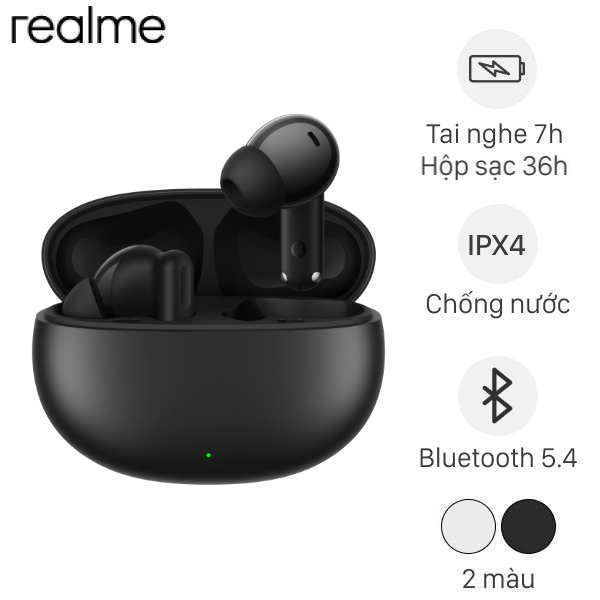 Tai nghe True Wireless realme TechLife Buds - Trắng