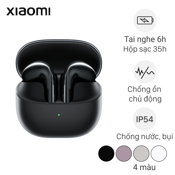 Tai nghe Bluetooth True Wireless Xiaomi Buds 6 – Trắng, Xám, Tím, Đen
